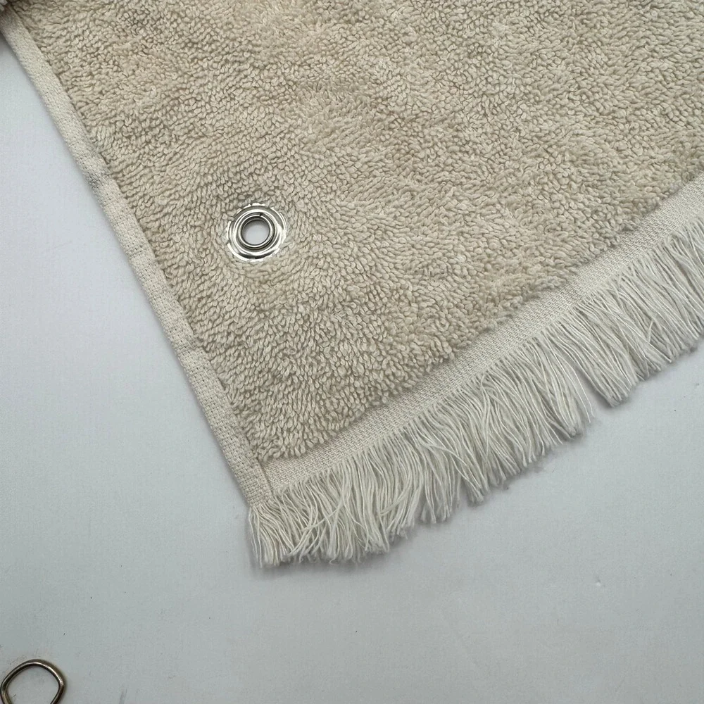 Shoney's Golf Towel Cream Brown Vintage Fringed Logo Restaurant Promo